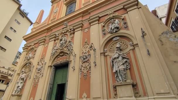 Naples Campania Italy February 2022 Overview Facade Seventeenth Century Church — Stock Video