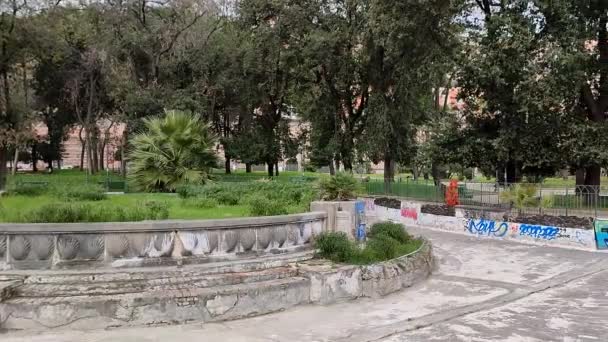 Napoli Campania Italia Febbraio 2022 Panoramica Della Fontana Dei Papiri — Video Stock