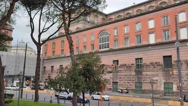 Neapol Kampánie Itálie Února 2022 Přehled Boční Fasády Palazzo Reale — Stock video