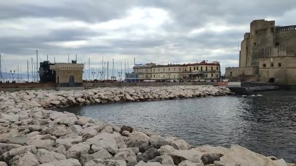Neapel Kampanien Italien Februari 2022 Översikt Över Castel Dell Ovo — Stockvideo