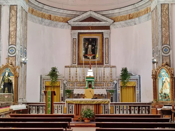 Procida Campania Settembre 2021 Interno Della Settecentesca Chiesa San Tommaso — Foto Stock