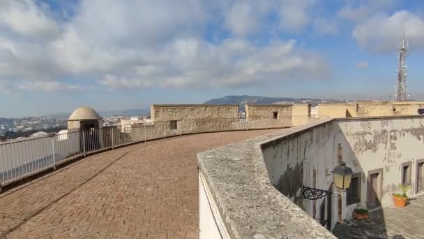 Napoli Campania Italia Febbraio 2022 Panoramica Piazza Armi Sulla Terrazza — Video Stock