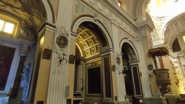 Неаполь Кампанія Італія Лютого 2022 Внутрішній Огляд Церкви Санта Марія — стокове відео