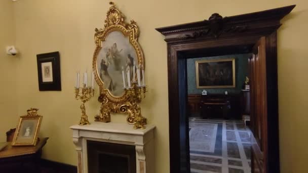 2022年2月28日 意大利那不勒斯 坎帕尼亚 Riviera Chiaia 19世纪Pignatelli别墅室内概览 — 图库视频影像