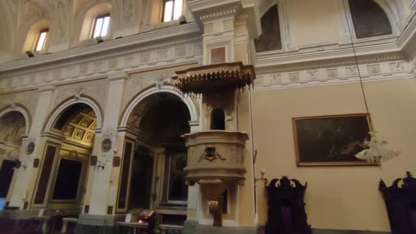 Naples Campanie Italie Février 2022 Aperçu Intérieur Église Santa Maria — Video