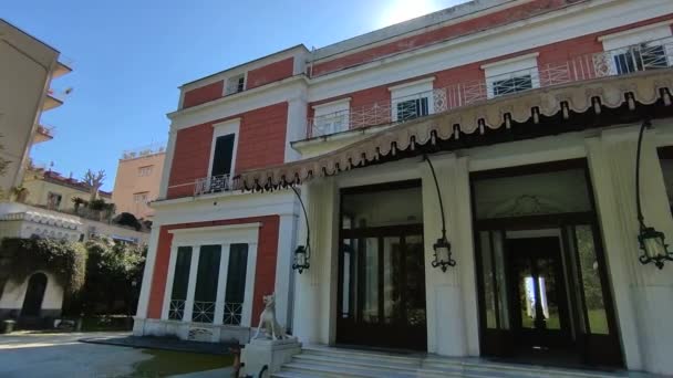 2022年2月28日 意大利坎帕尼亚那不勒斯 Riviera Chiaia 19世纪Pignatelli别墅概览 — 图库视频影像