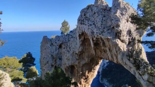 Capri Campania Italy March 2022 Overview Natural Arch — 图库视频影像