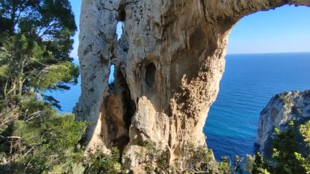 Capri Campania Italia Marzo 2022 Visión General Del Arco Natural — Vídeos de Stock