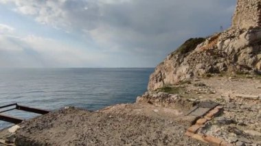 Sahip Lubrense, Campania, İtalya - 20 Mart 2022: Sorrentine Yarımadası 'nın uç noktası Punta Campanella' nın ucu