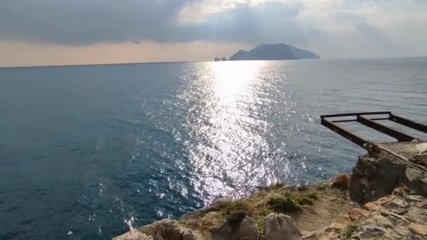 Massa Lubrense Campania Itália Março 2022 Panorama Ponta Punta Campanella — Vídeo de Stock