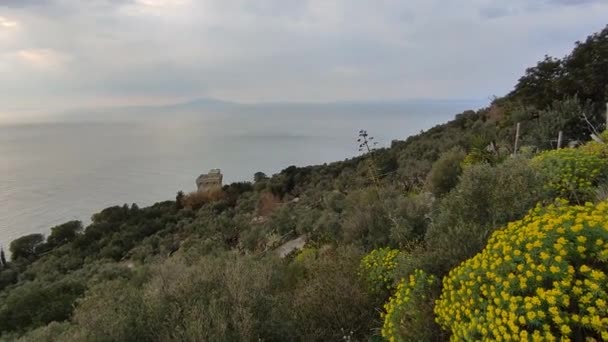 Massa Lubrense Campania Itália Março 2022 Panorama Golfo Nápoles Capri — Vídeo de Stock