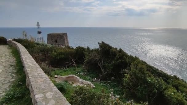 Massa Lubrense Kampánie Itálie Března 2022 Přehled Neapolského Zálivu Capri — Stock video