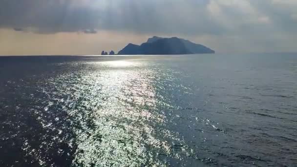 Massa Lubrense Campania Itália Março 2022 Panorama Vertical Capri Ponta — Vídeo de Stock