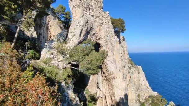 Capri Campania Italy March 2022 Overview Natural Arch — 图库视频影像