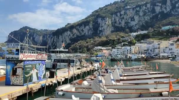 Capri Kampanien Italien März 2022 Überblick Über Den Hafen Marina — Stockvideo