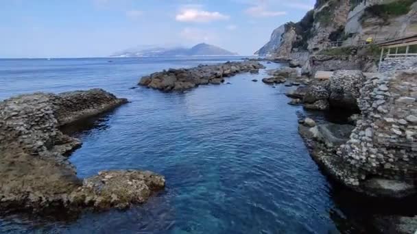 Capri Kampánie Itálie Března 2022 Přehled Zřícenin Vily Tiberia Palazzo — Stock video