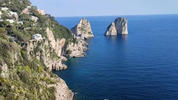 Capri Campania Talya Mart 2022 Augustus Bahçeleri Nden Monte Tiberio — Stok video