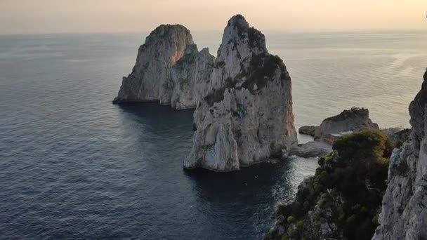 Capri Campania Olaszország 2022 Március Part Áttekintése Pizzolungo Útvonalról Amely — Stock videók