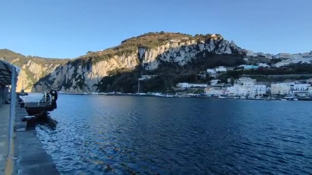 Capri Kampánie Itálie Března 2022 Přehled Přístavu Marina Grande Při — Stock video