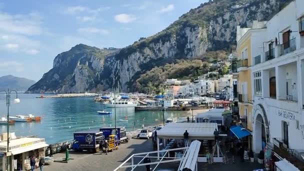 Capri Campania Italy March 2022 Overview Port Marina Grande Coast — Stock Video