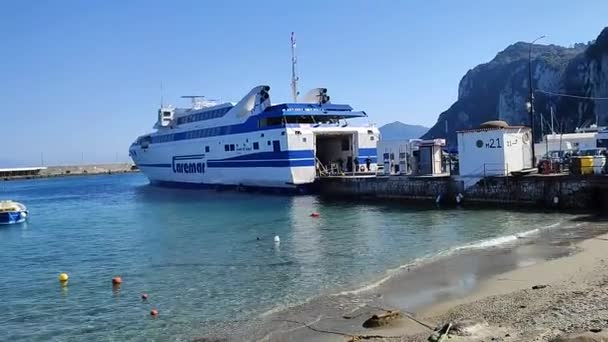 Capri Campania Italy March 2022 Overview Marina Grande Port Pier — 비디오