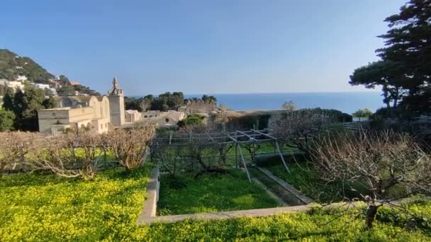 Capri Kampánie Itálie Března 2022 Přehled Čtrnáctého Století Certosa San — Stock video