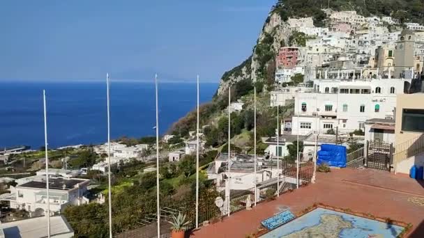 Capri Campania Italia Marzo 2022 Vista General Del Pueblo Desde — Vídeos de Stock