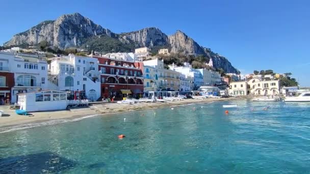 Capri Campania Italia Marzo 2022 Panoramica Del Porto Marina Grande — Video Stock