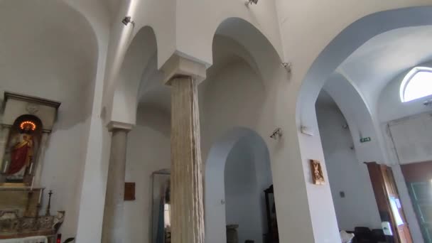 Capri Kampánie Itálie Března 2022 Interiérový Přehled Středověkého Kostela San — Stock video