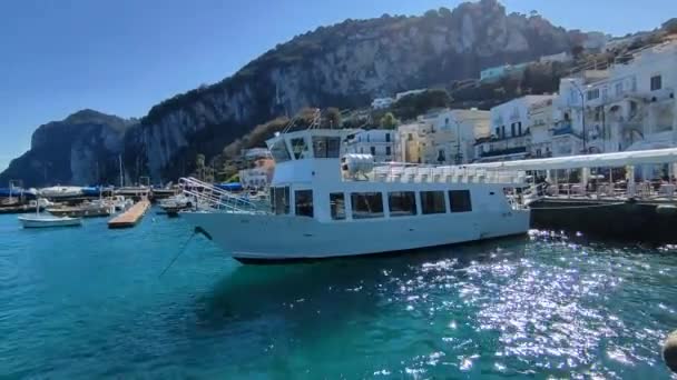 Capri Kampanien Italien März 2022 Überblick Über Den Hafen Marina — Stockvideo