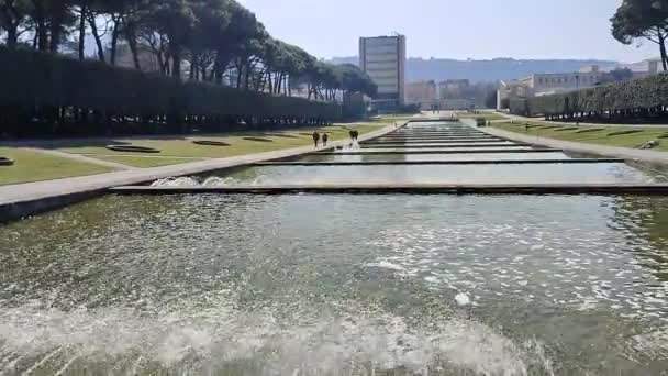 Neapol Kampánie Itálie Března 2022 Přehled Monumentálního Fontana Dell Esedra — Stock video