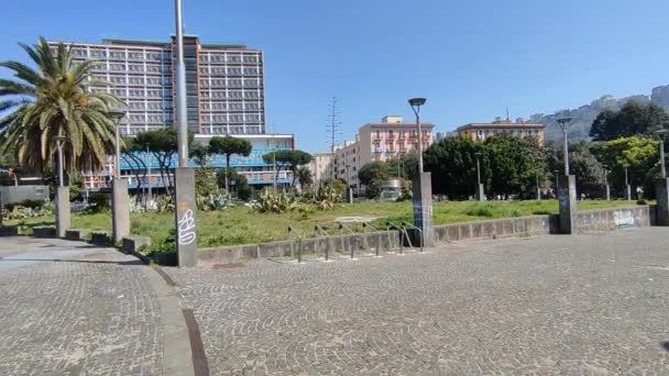 Napoli Campania Italia Marzo 2022 Panoramica Dai Giardini Piazzale Tecchio — Video Stock