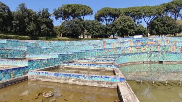 Neapol Kampánie Itálie Března 2022 Přehled Monumentálního Fontana Dell Esedra — Stock video