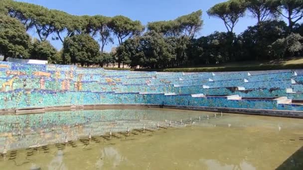 Naples Campania Italy March 2022 Overview Monumental Fontana Dell Esedra — Stock Video