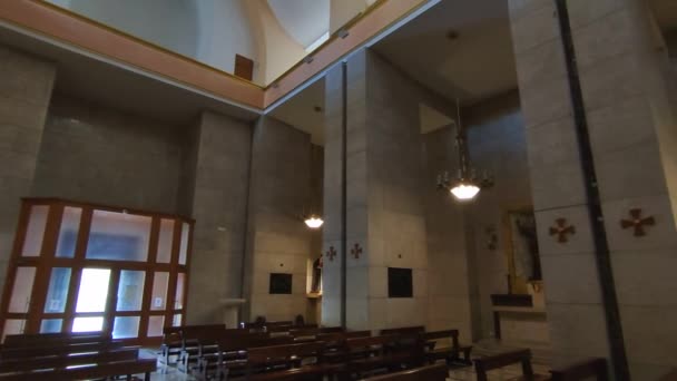 Νάπολη Καμπανία Ιταλία Μαρτίου 2022 Εσωτερική Επισκόπηση Της Εκκλησίας Του — Αρχείο Βίντεο