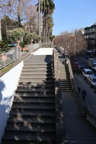 Nápoles Campania Itália Janeiro 2022 Escadaria Acesso Real Orto Botanico — Fotografia de Stock