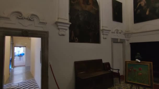 Νάπολη Καμπανία Ιταλία Απριλίου 2022 Επισκόπηση Του Παρεκκλησίου Της Κοίμησης — Αρχείο Βίντεο
