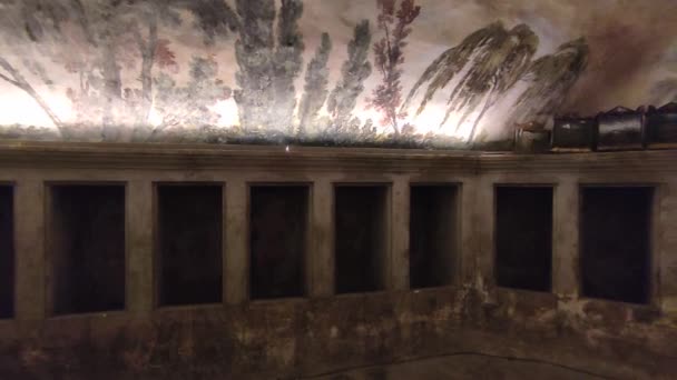 Nápoles Campania Italia Abril 2022 Panorámica Cripta Los Abades Iglesia — Vídeos de Stock