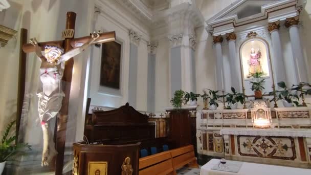 Nápoles Campania Italia Abril 2022 Descripción Interior Iglesia San Liborio — Vídeos de Stock