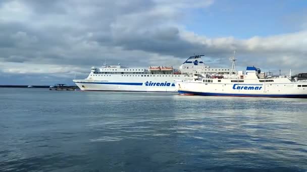 Nápoles Campania Italia Abril 2022 Vista General Terminal Ferry Calata — Vídeo de stock