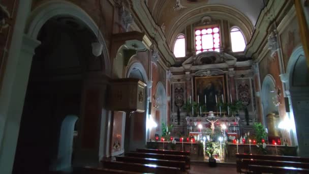 Naples Campania Italy April 2022 Overview Interior Sixteenth Century Church — Vídeo de Stock