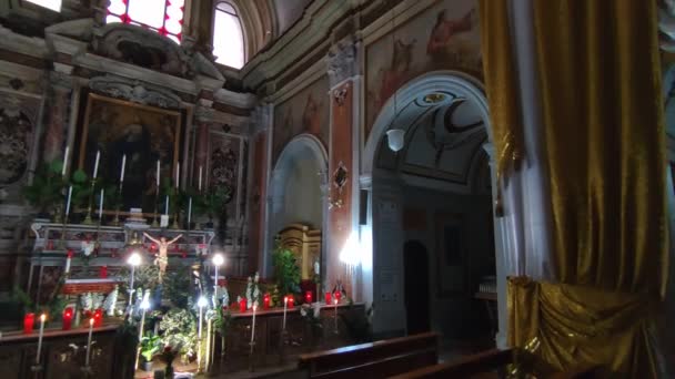 Naples Campania Italy April 2022 Overview Interior Sixteenth Century Church — Vídeos de Stock