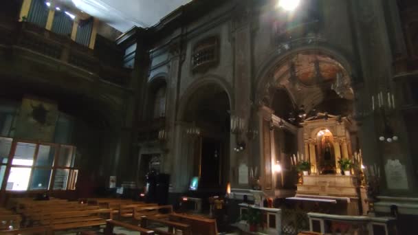Naples Campanie Italie Avril 2022 Vue Ensemble Intérieur Église Des — Video