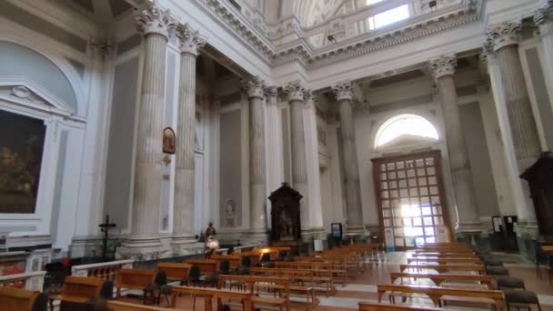 Nápoles Campania Italia Abril 2022 Panorama Interior Basílica Santissima Annunziata — Vídeos de Stock