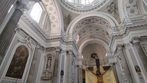 Nápoles Campania Itália Abril 2022 Panorama Interior Basílica Santissima Annunziata — Vídeo de Stock