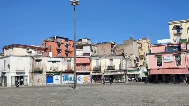 Neapel Kampanien Italien April 2022 Überblick Über Die Piazza Mercato — Stockvideo