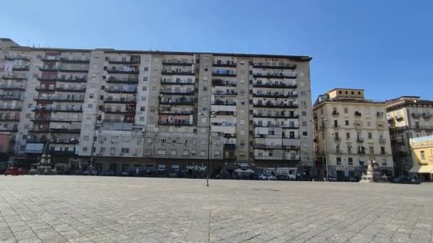 Neapel Kampanien Italien April 2022 Översikt Över Piazza Mercato — Stockvideo
