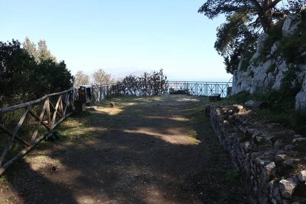 Capri Campania Itália Março 2022 Terraço Belvedere Sítio Arqueológico Villa — Fotografia de Stock