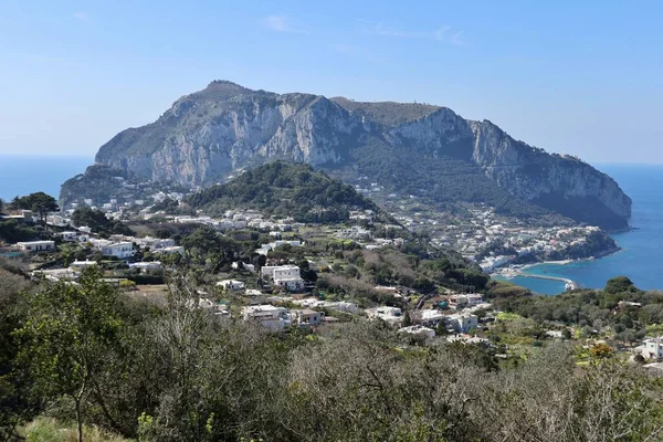 Capri Campania Itália Março 2022 Panorama Ilha Partir Caminho Tiberio — Fotografia de Stock