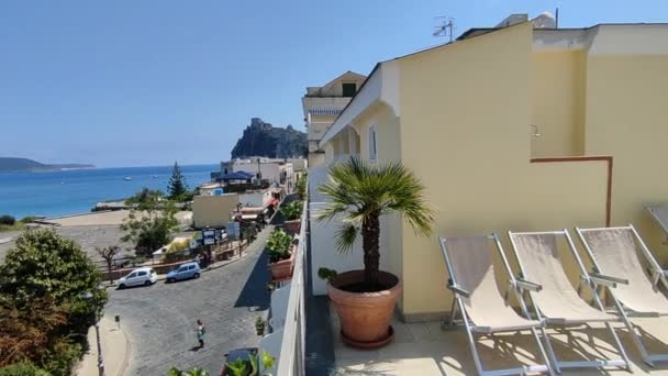 Ischia Campania Italia Mei 2022 Gambaran Dari Teras Hotel Noris — Stok Video